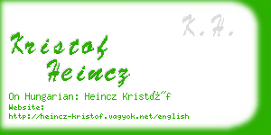 kristof heincz business card